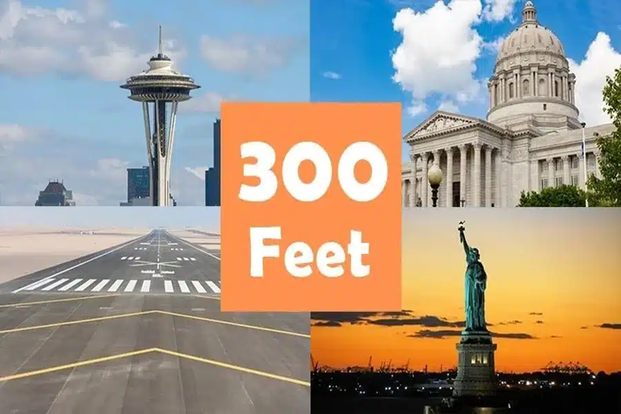 how far is 300 feet