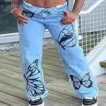 jeans with butterfly cutout